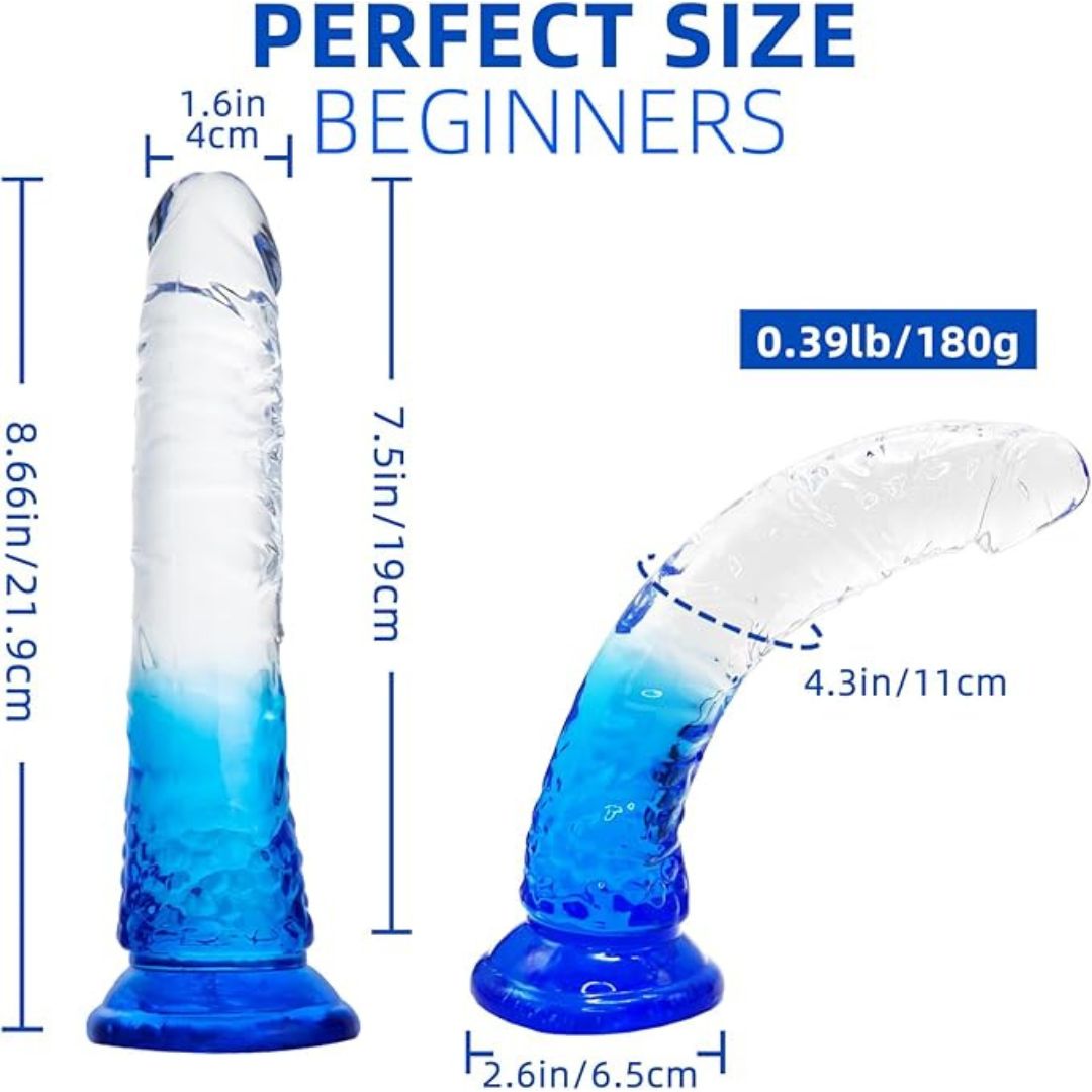 Trasparent Suction Base Silicone Dildo